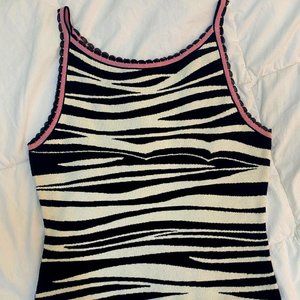 Angelica Val Zebra print tank with pink detail